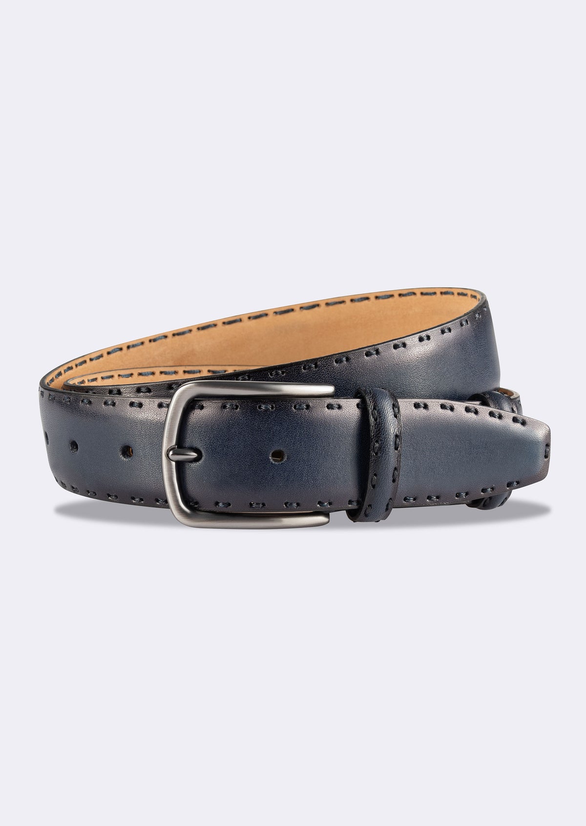 Navy Leather Belt