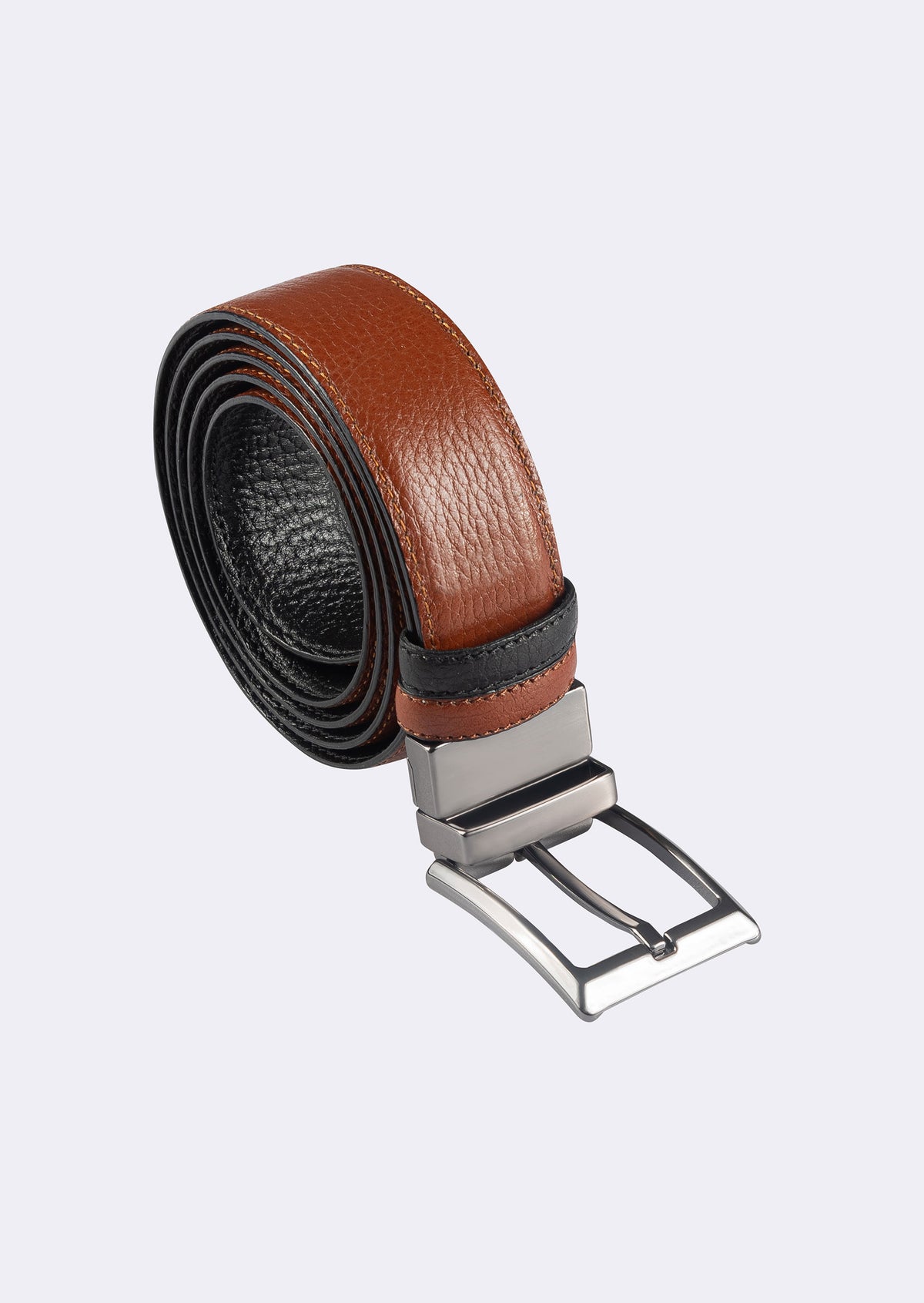 Tan - Black Leather Belt