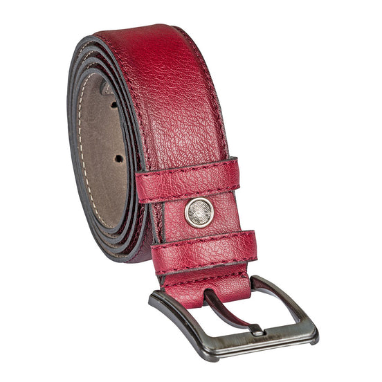 Burgundy Faux Leather Belt