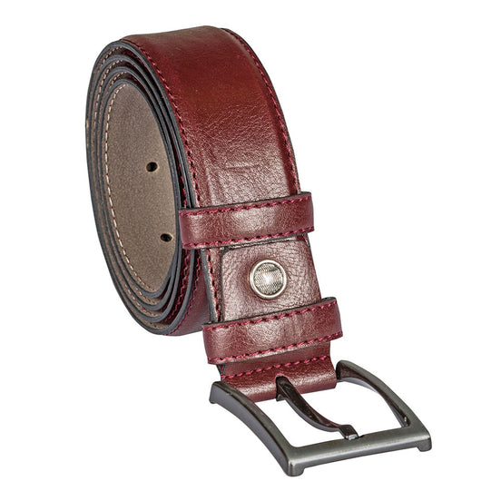 Burgundy Faux Leather Belt