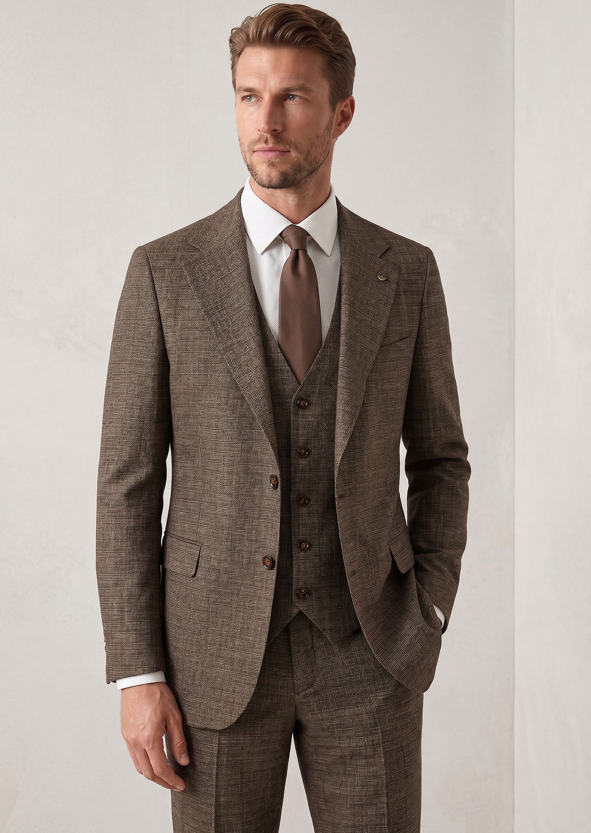 Brown Three-Piece Suit
