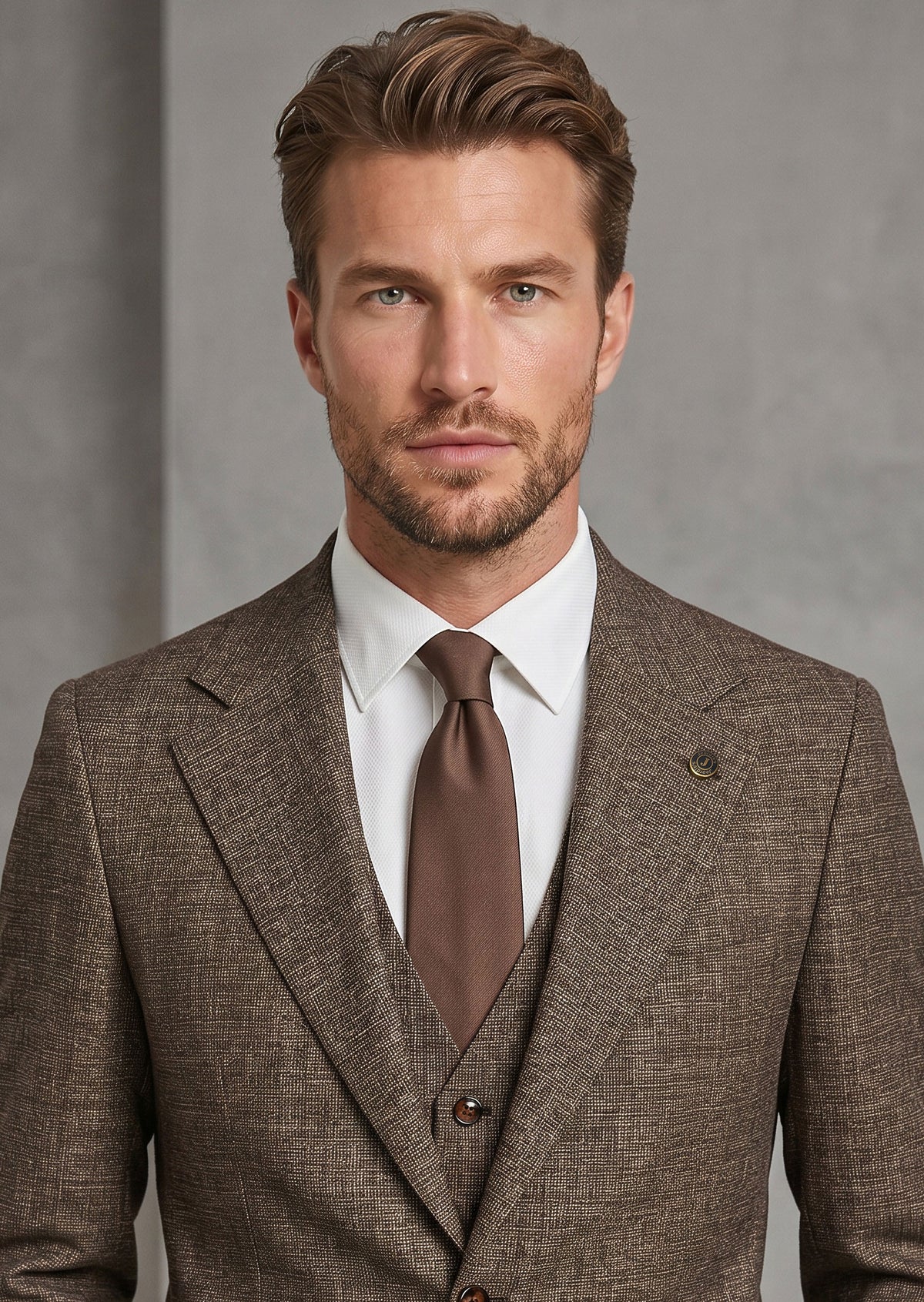 Brown Three-Piece Suit