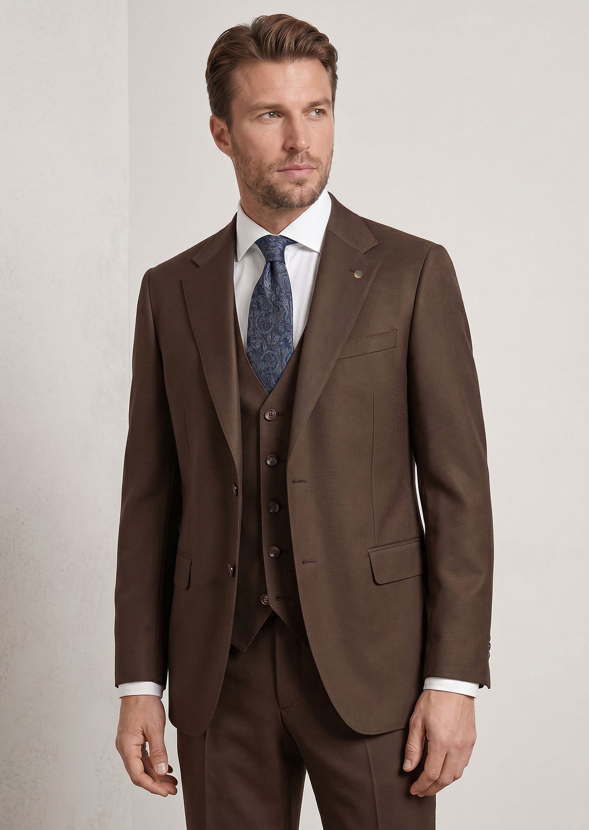 Brown Three-Piece Suit