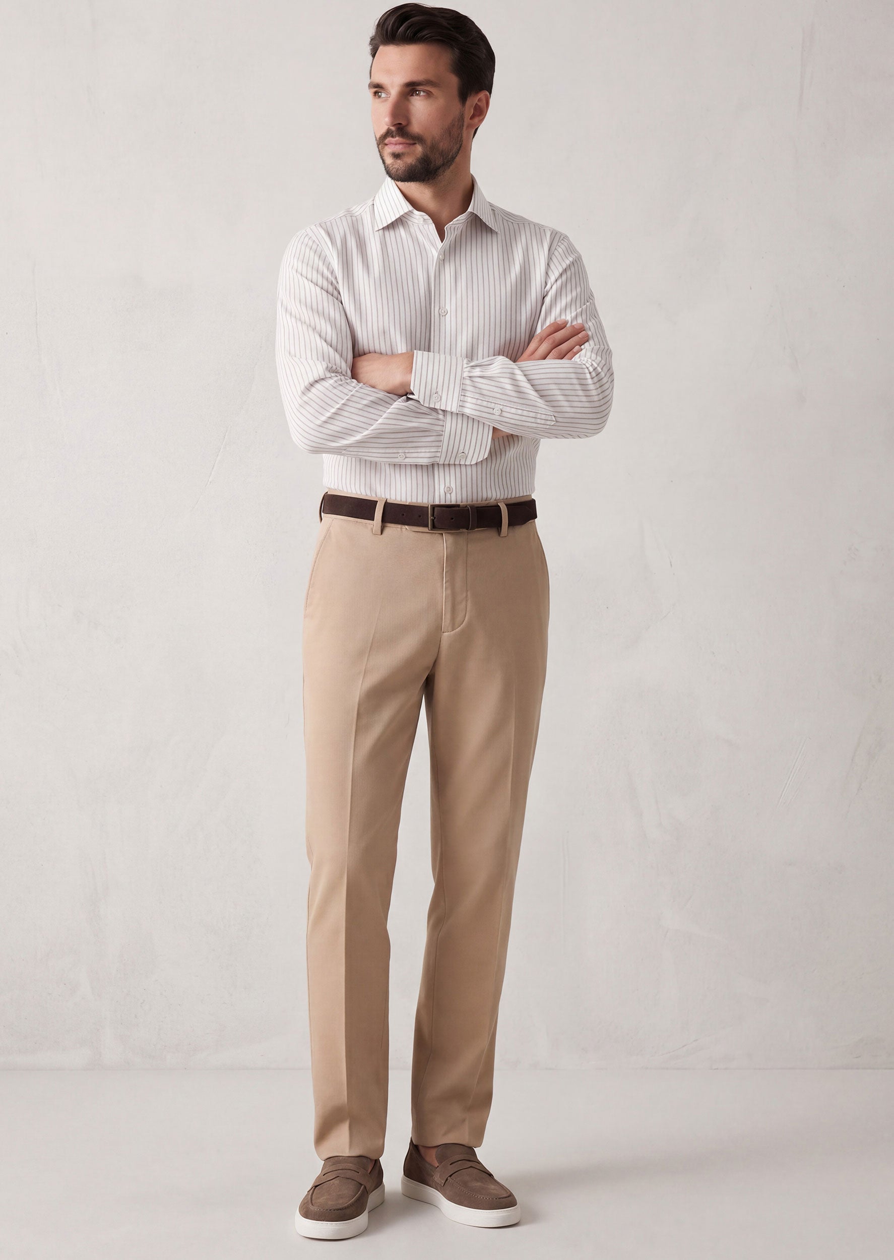 White - Beige Long Sleeve Shirt