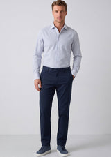 White - Sax Blue Long Sleeve Shirt