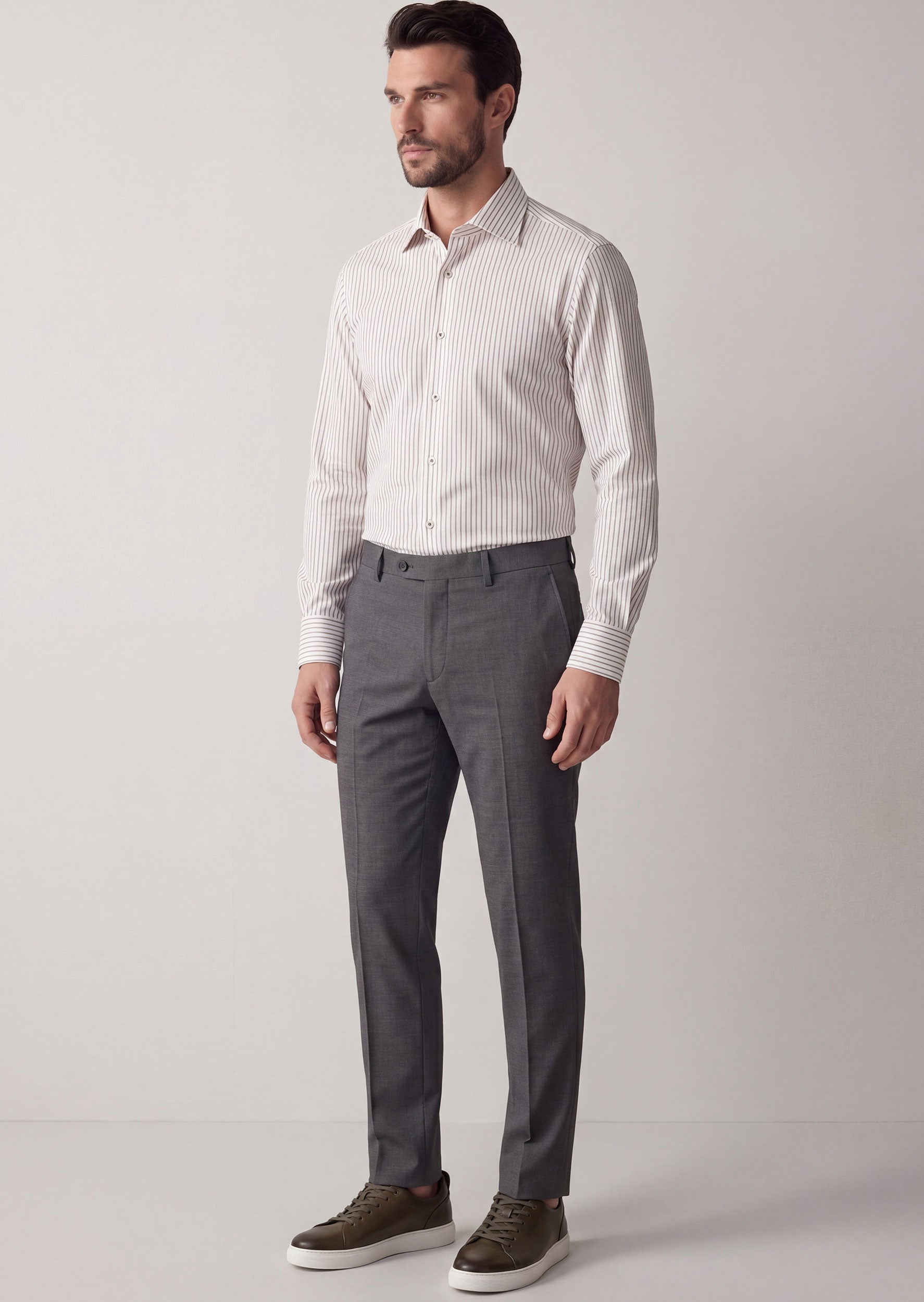 White - Beige Long Sleeve Shirt