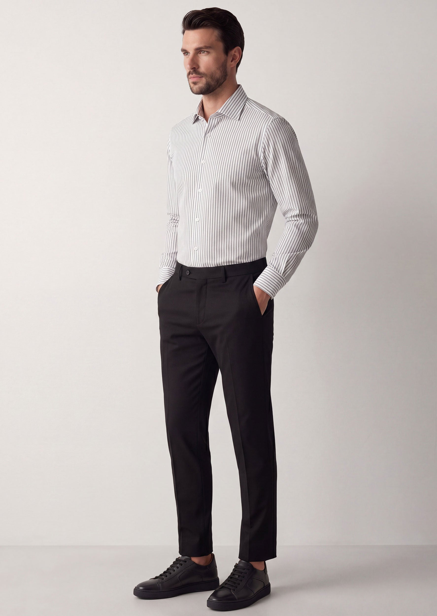 White - Grey Long Sleeve Shirt