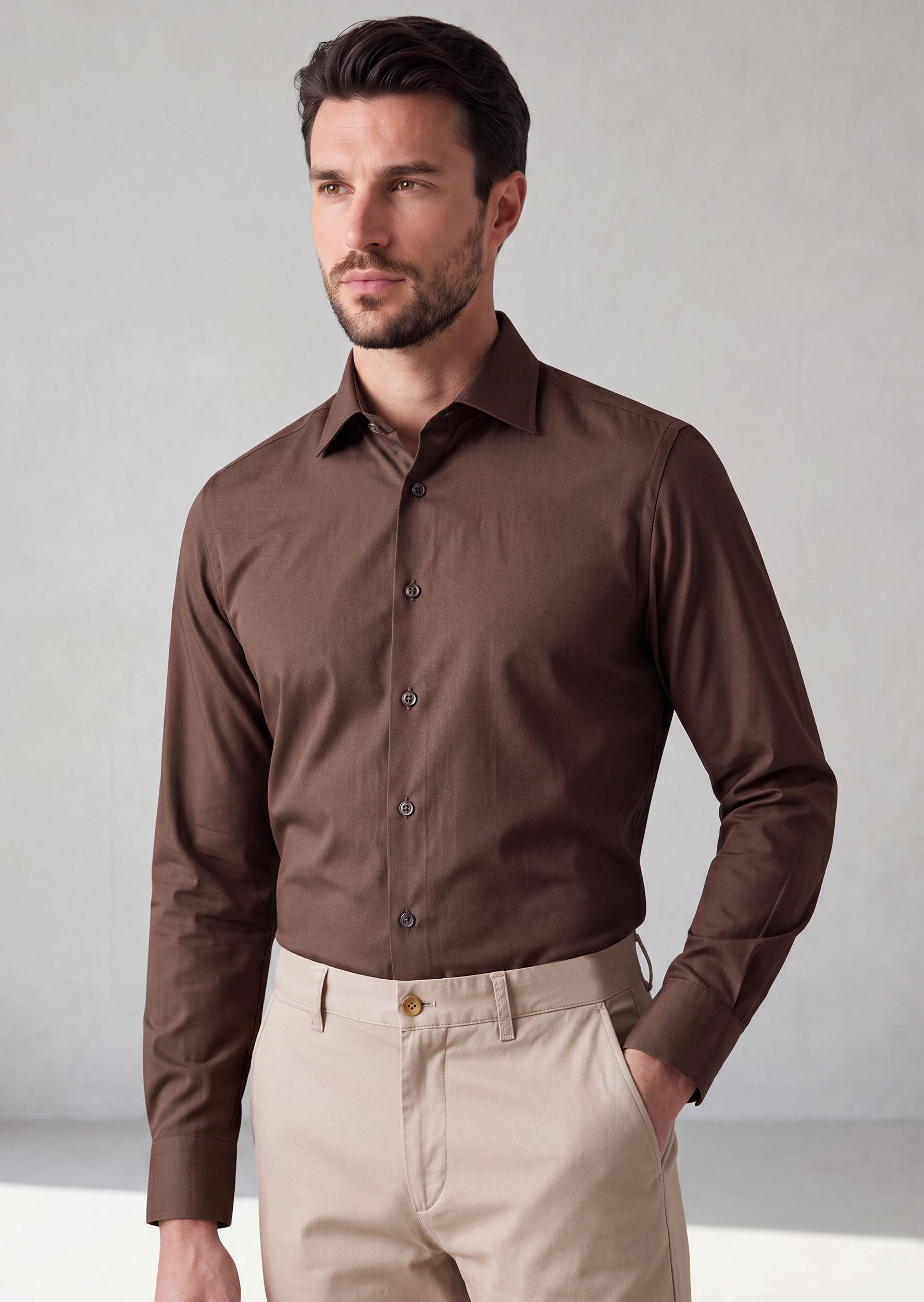 Brown Long Sleeve Shirt