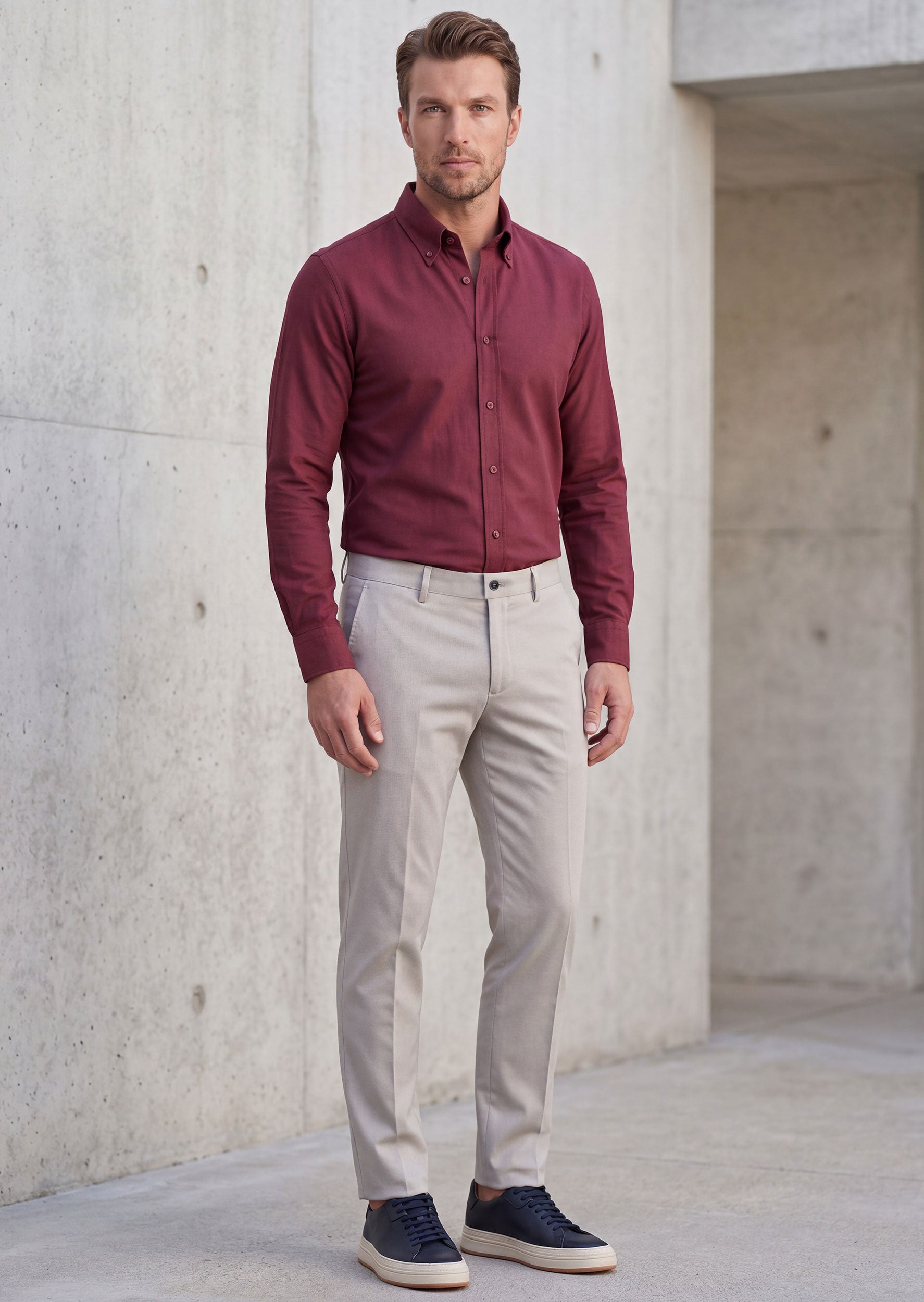 Burgundy Long Sleeve Shirt