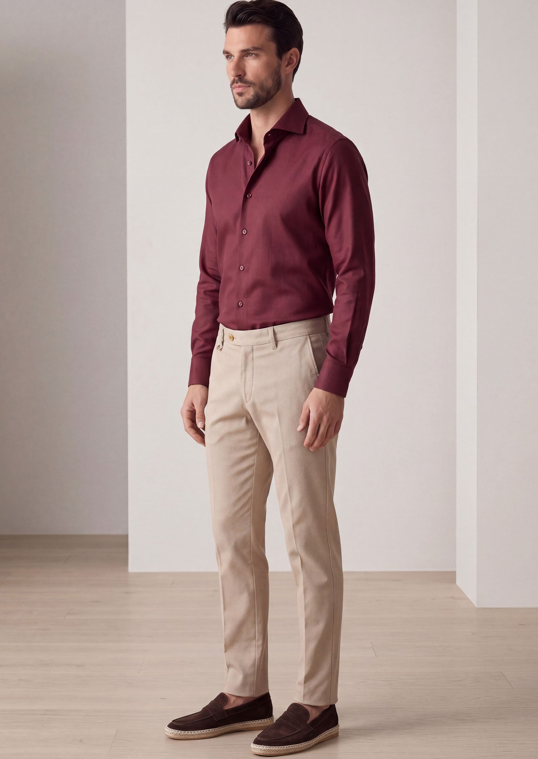 Burgundy Long Sleeve Shirt