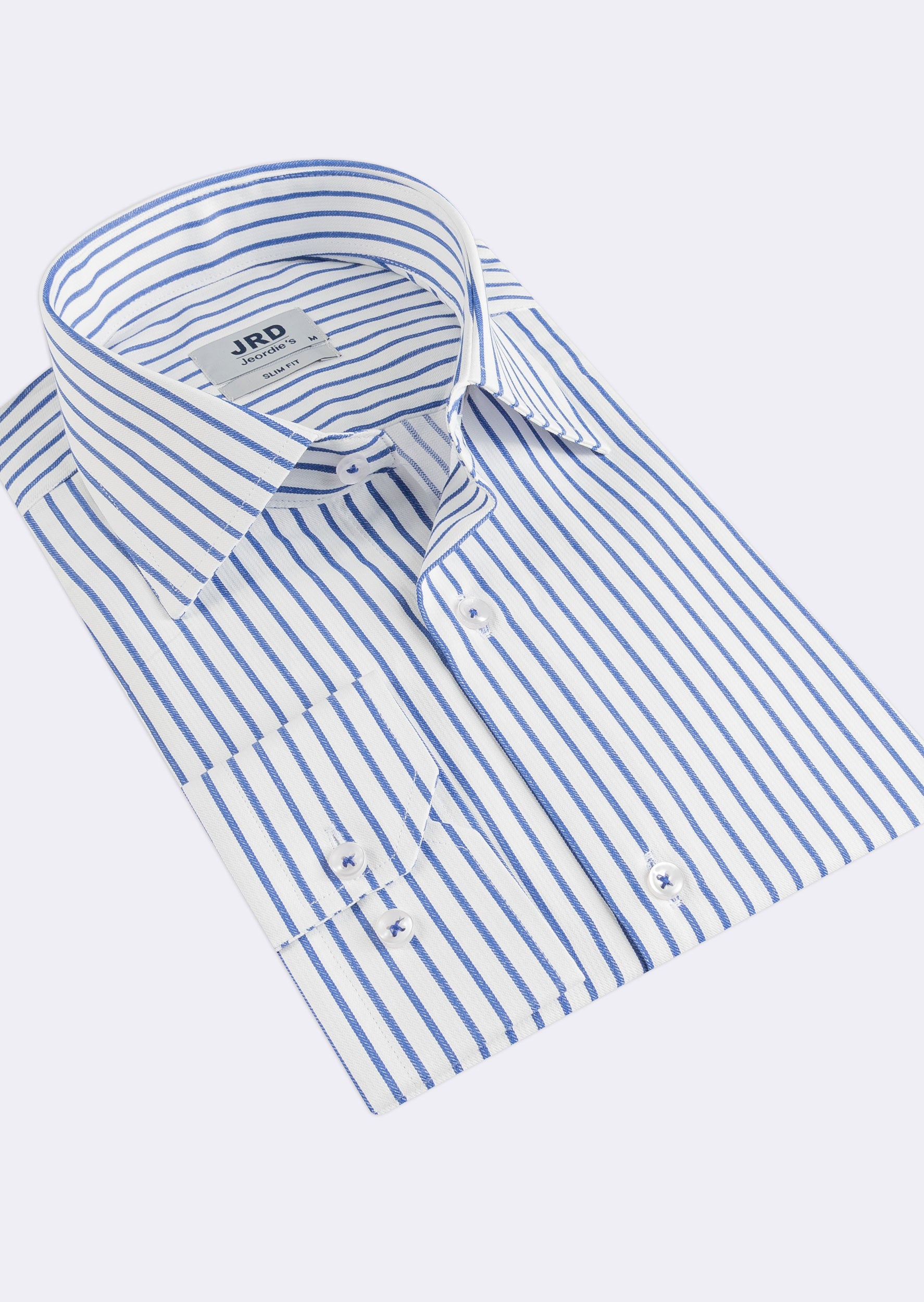 White - Sax Blue Long Sleeve Shirt
