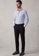 White - Sax Blue Long Sleeve Shirt
