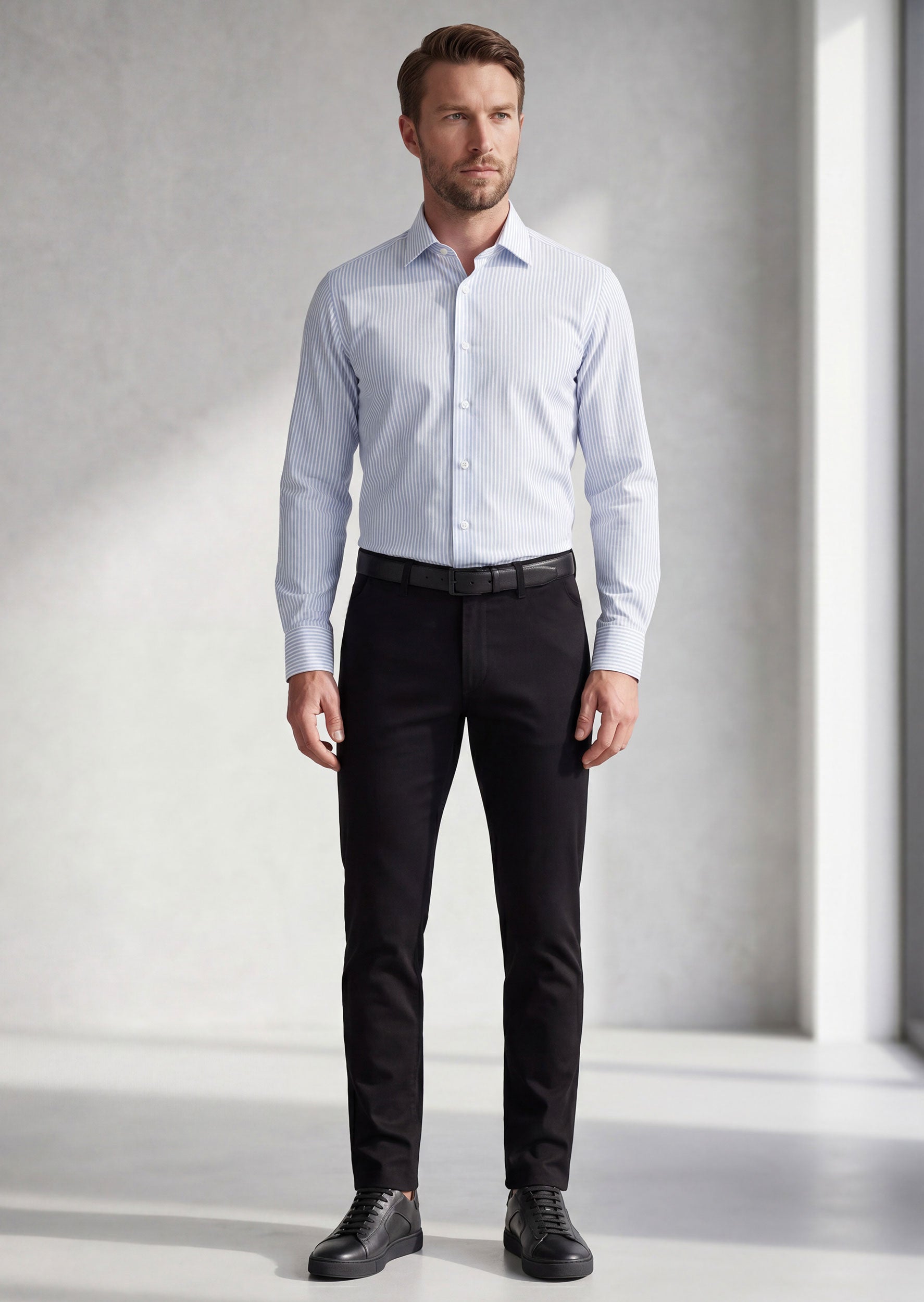White - Blue Long Sleeve Shirt