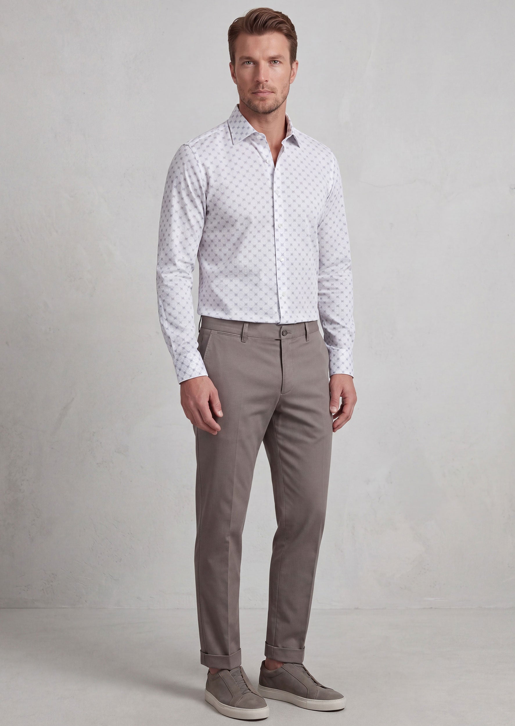 White - Grey Long Sleeve Shirt