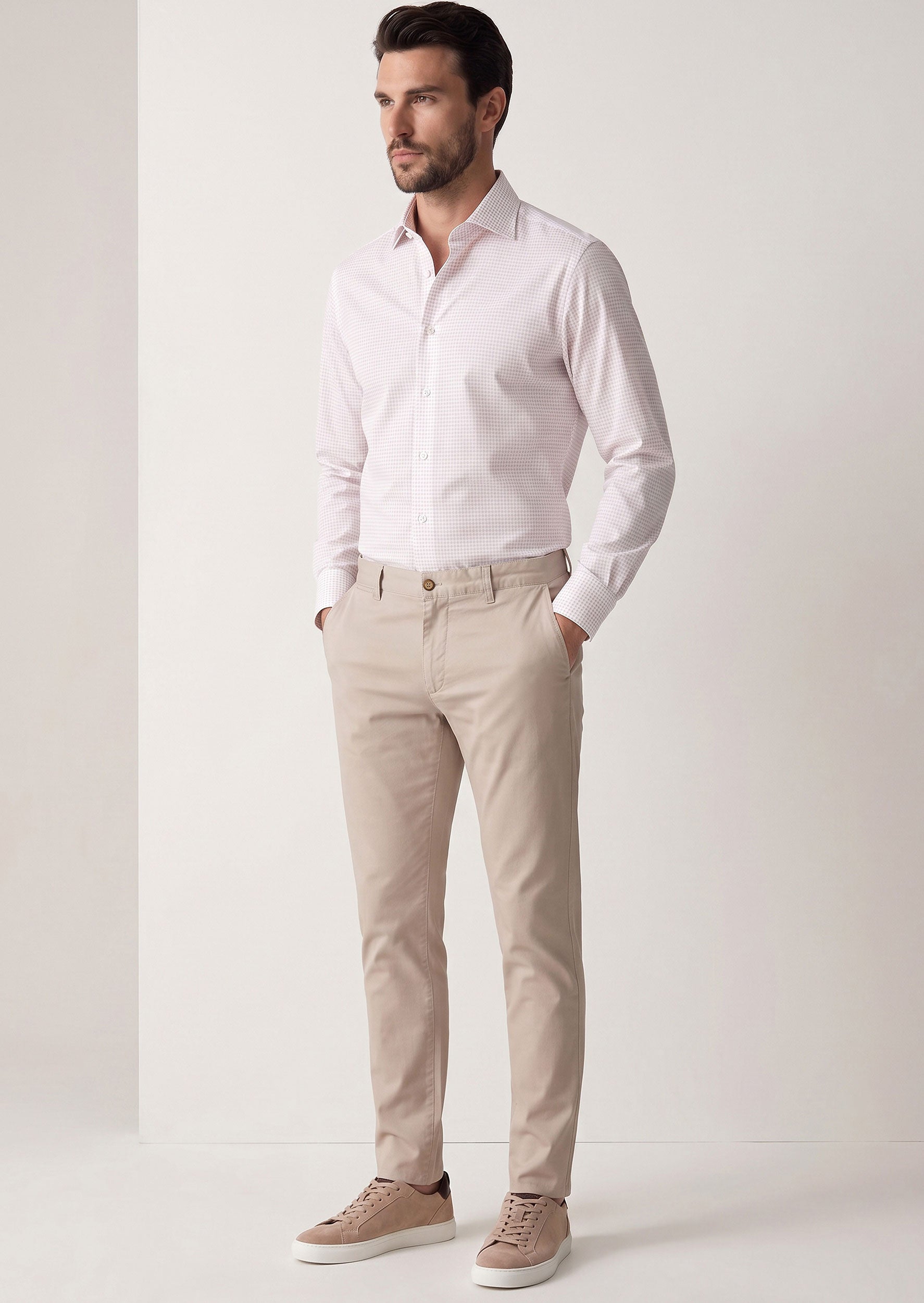 White - Beige Long Sleeve Shirt