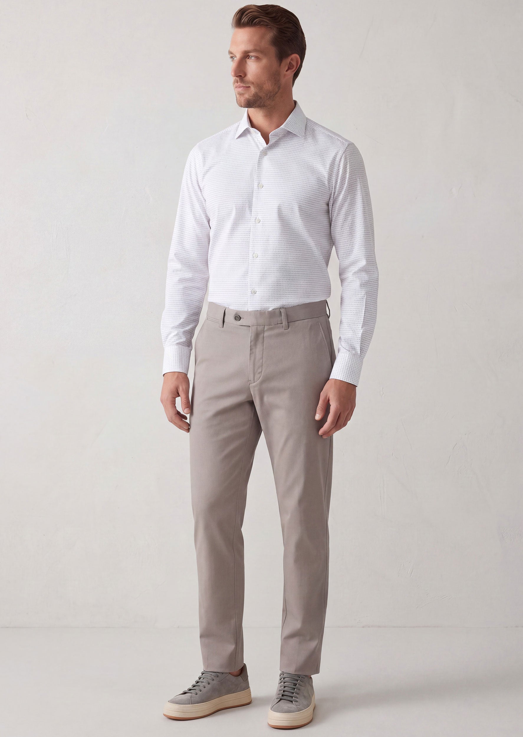 White - Grey Long Sleeve Shirt