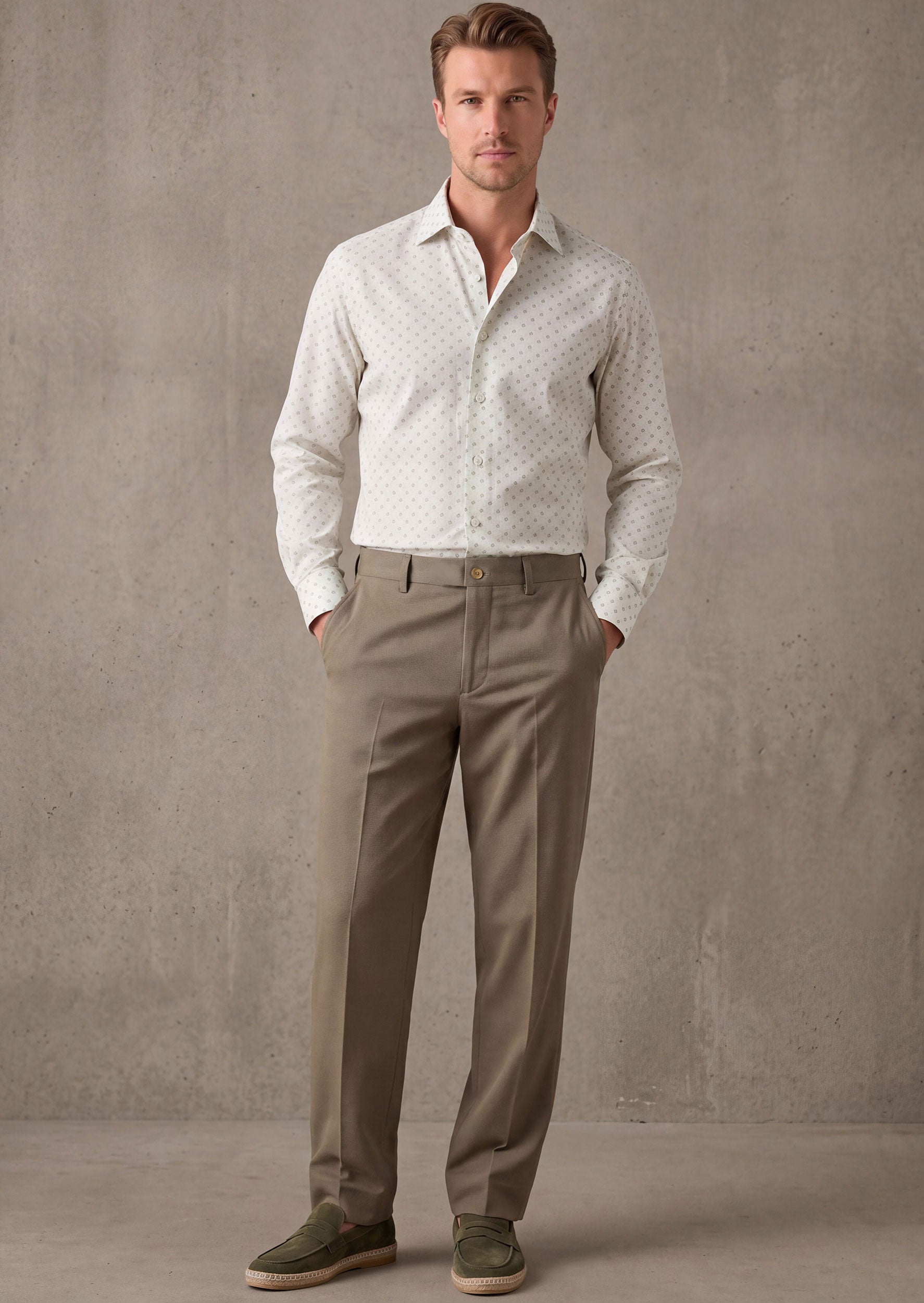 White - Green Long Sleeve Shirt