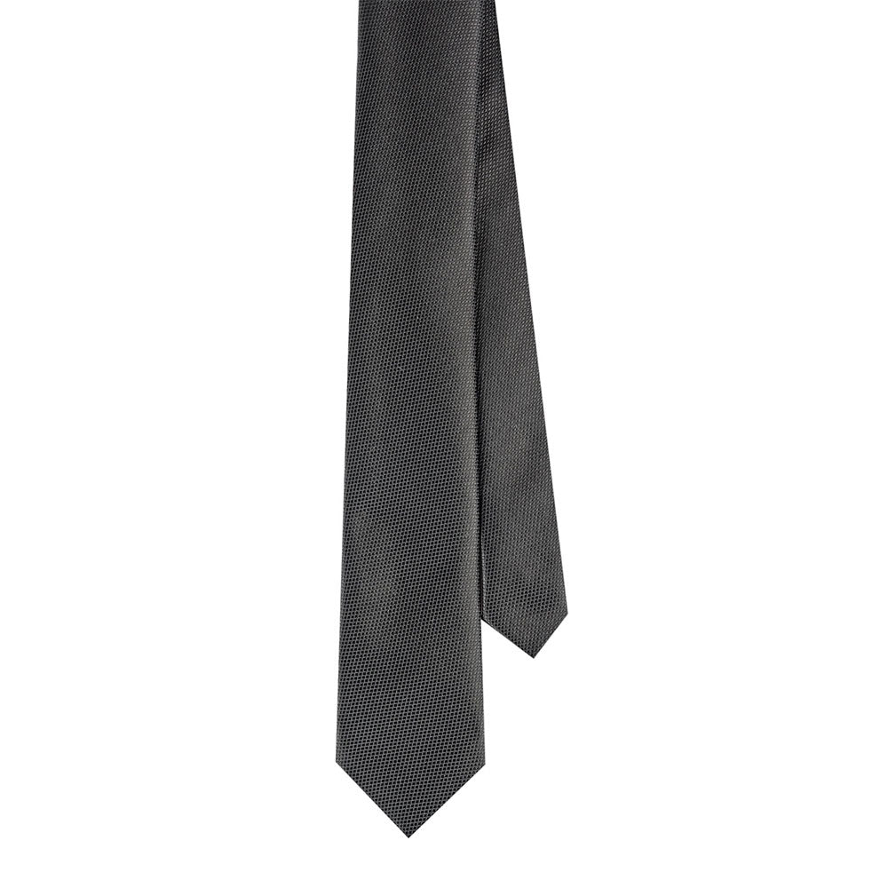 Standard Fit Black Patterned Tie