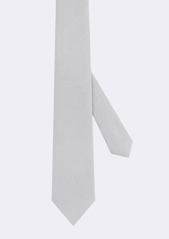 Standard Fit Light Grey Patterned Tie