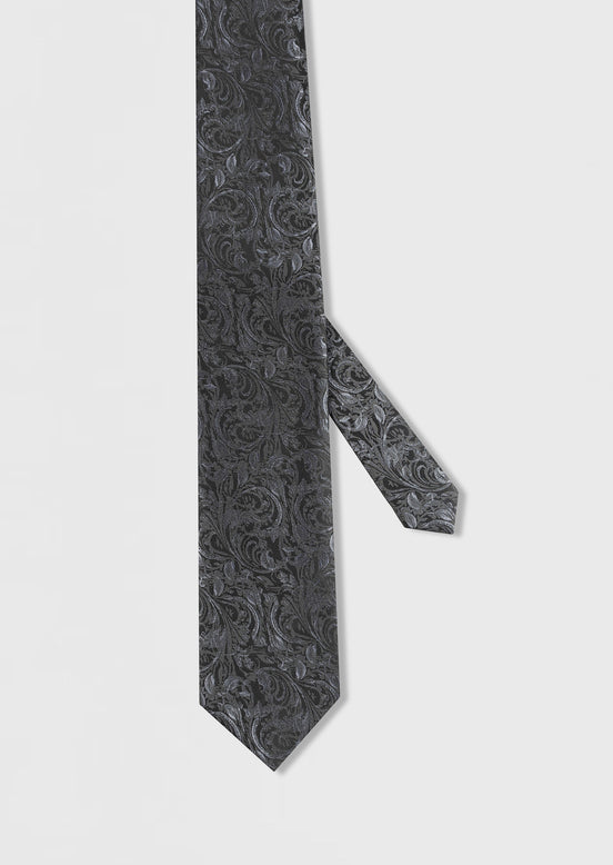 Standard Fit Grey Patterned Tie