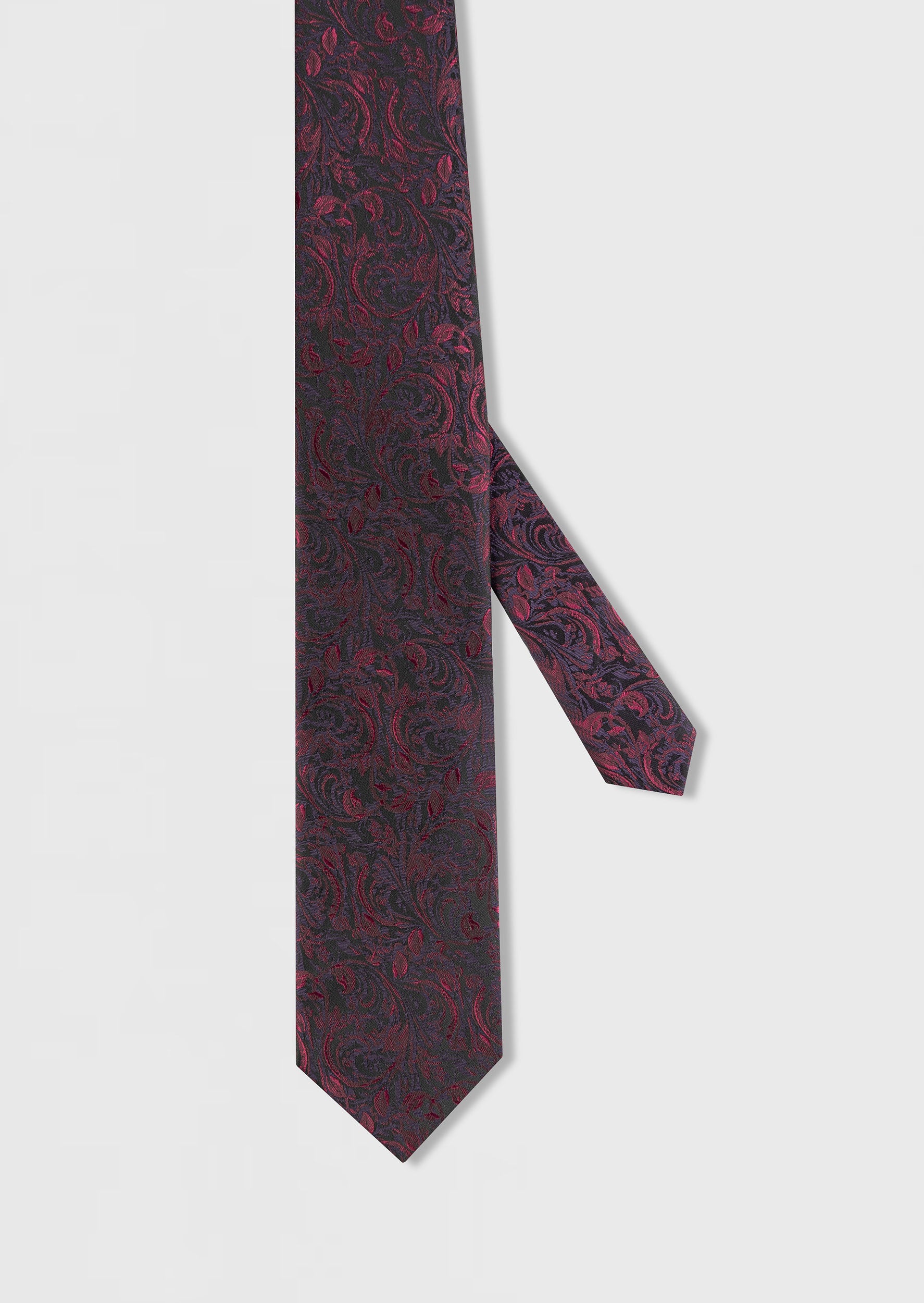 Standard Fit Burgundy Patterned Tie