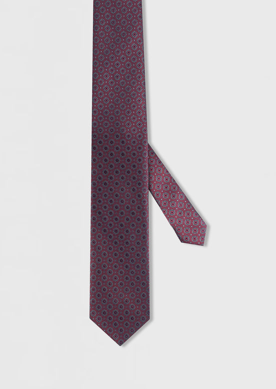 Standard Fit Dark Burgundy Patterned Tie