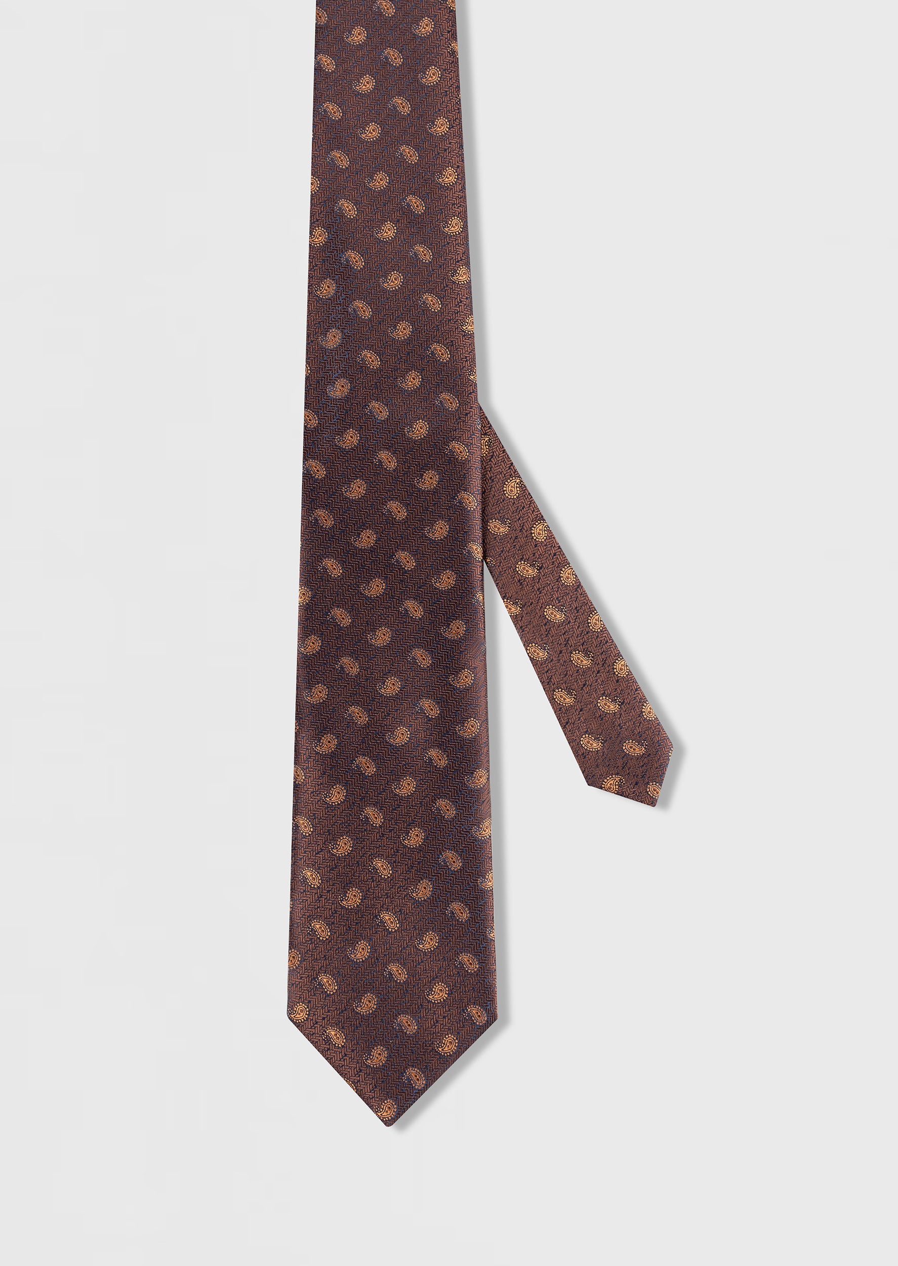 Standard Fit Brown Patterned Tie
