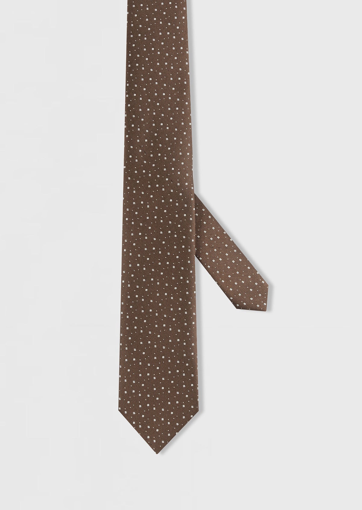 Standard Fit Brown Patterned Tie