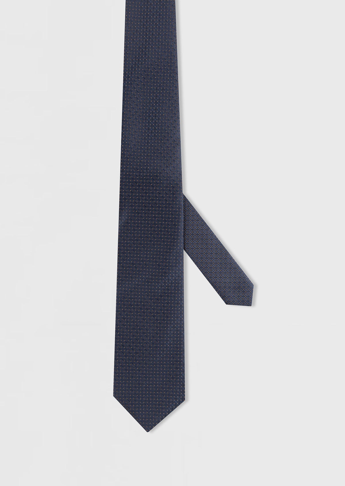 Standard Fit Dark Navy Patterned Tie