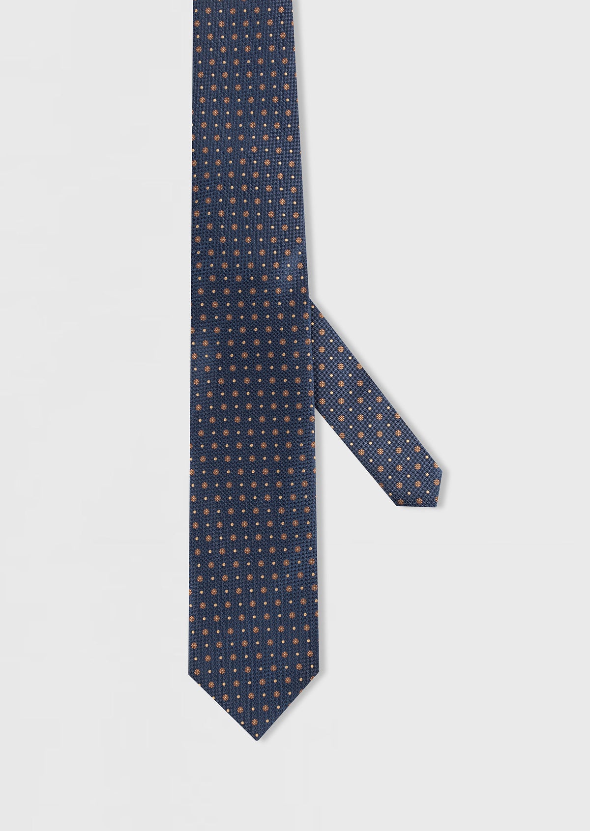 Standard Fit Dark Navy Patterned Tie