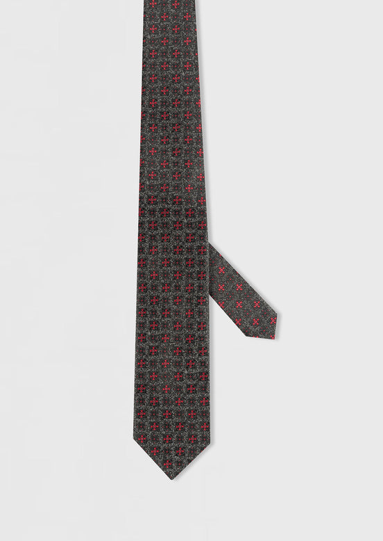 Black - Burgundy Patterned Tie