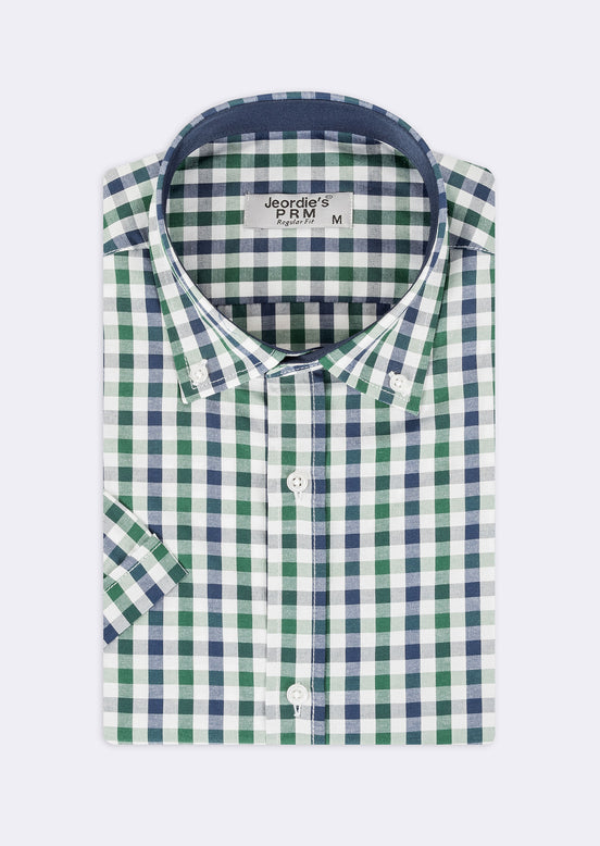 Navy - Brown Short Sleeve Shirt