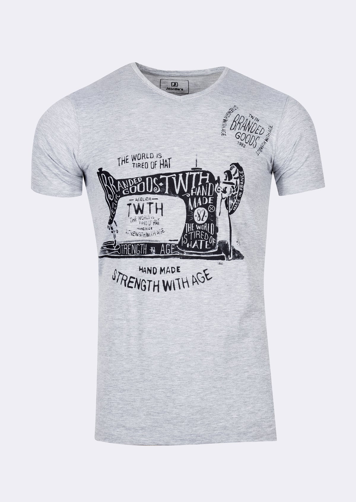 Grey Melange V-Neck T-shirt