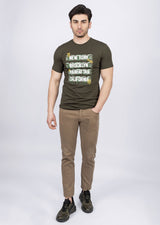 Khaki Crew Neck T-shirt