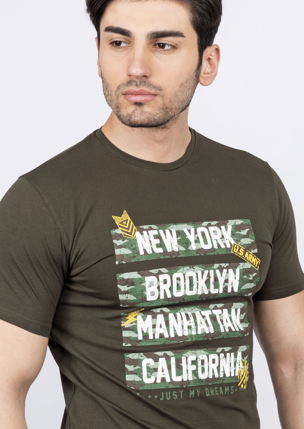Khaki Crew Neck T-shirt