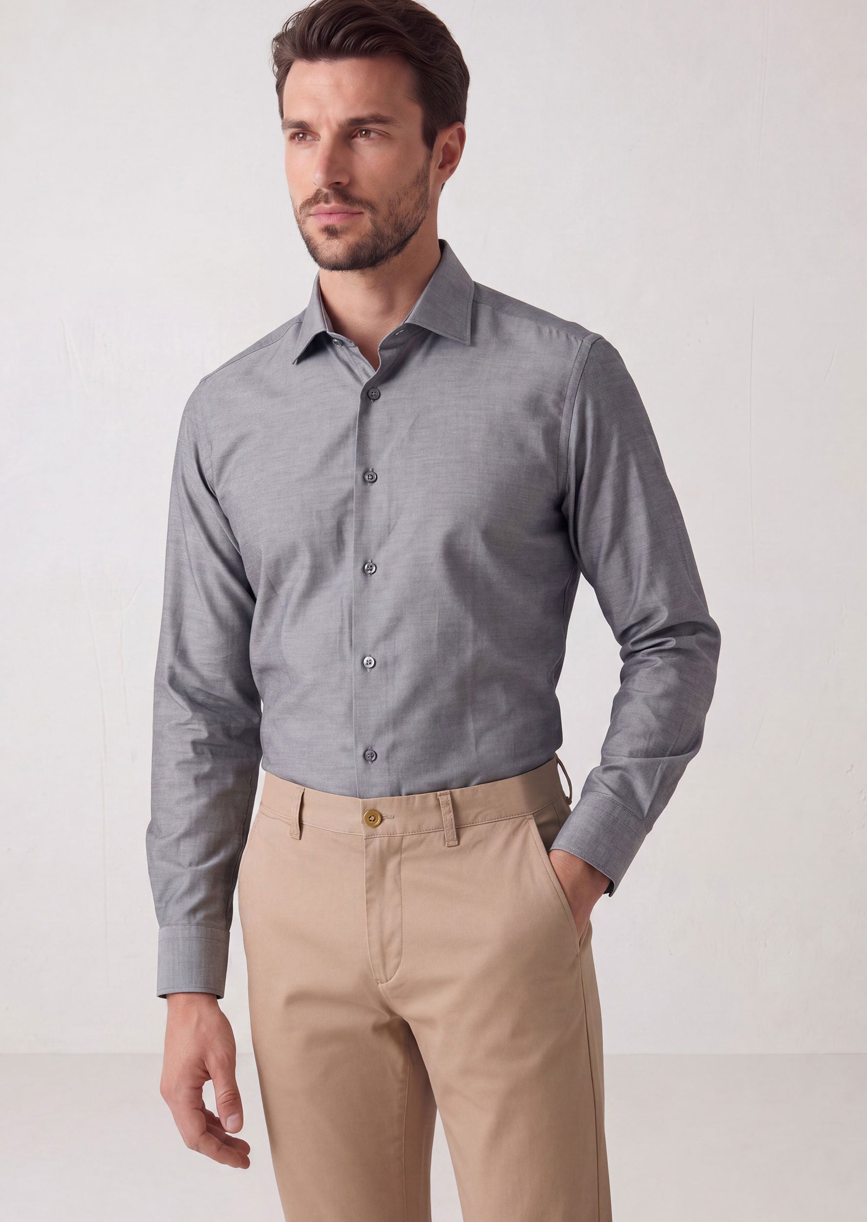 Grey Plain Shirt