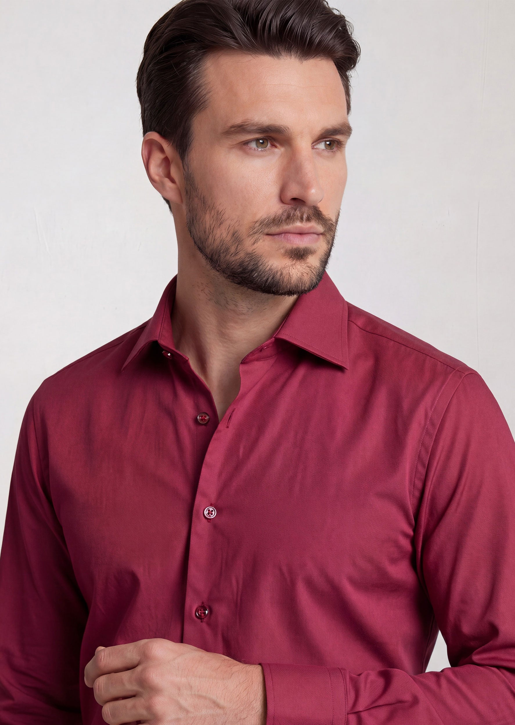 Burgundy Plain Shirt