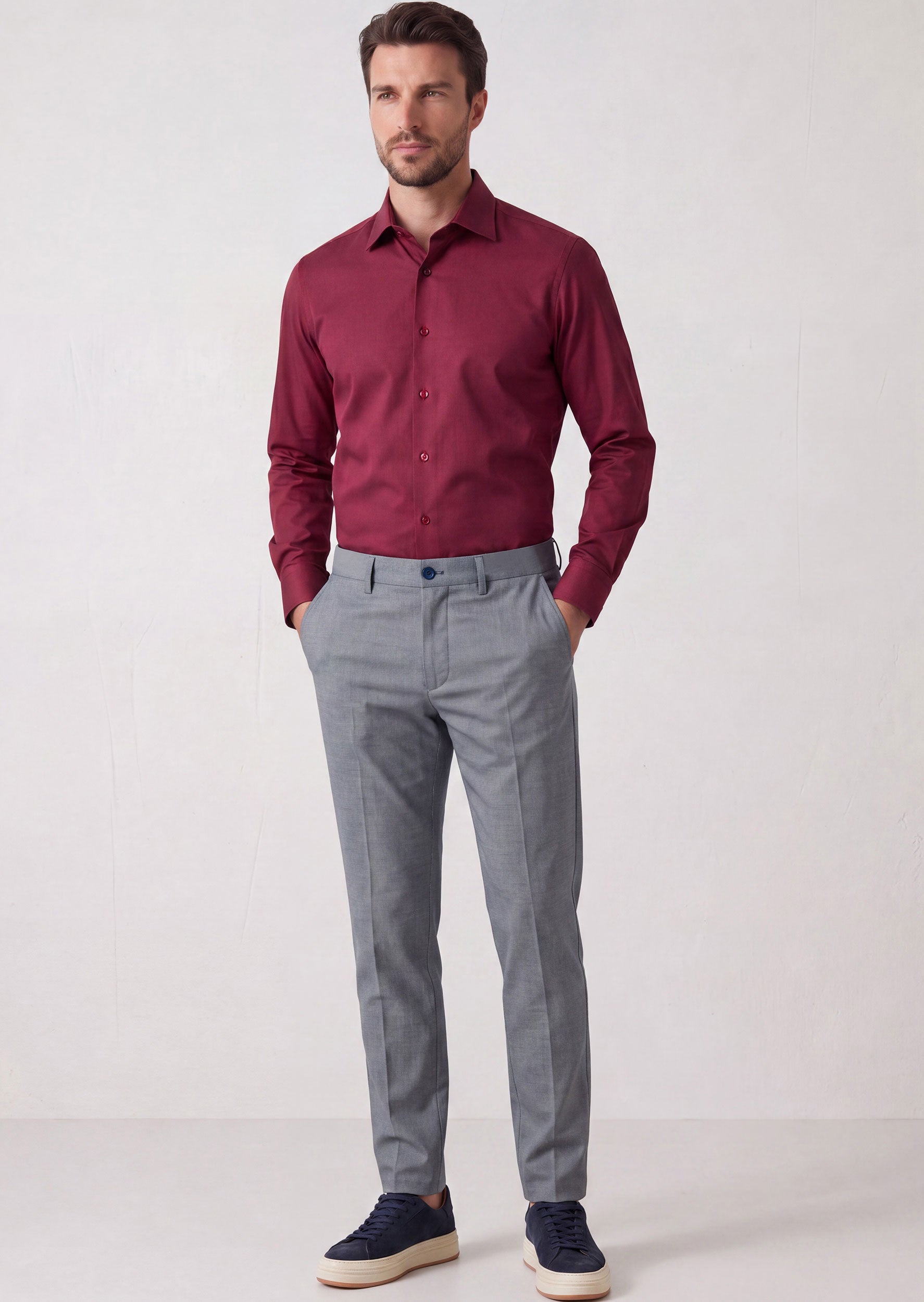 Burgundy Plain Shirt