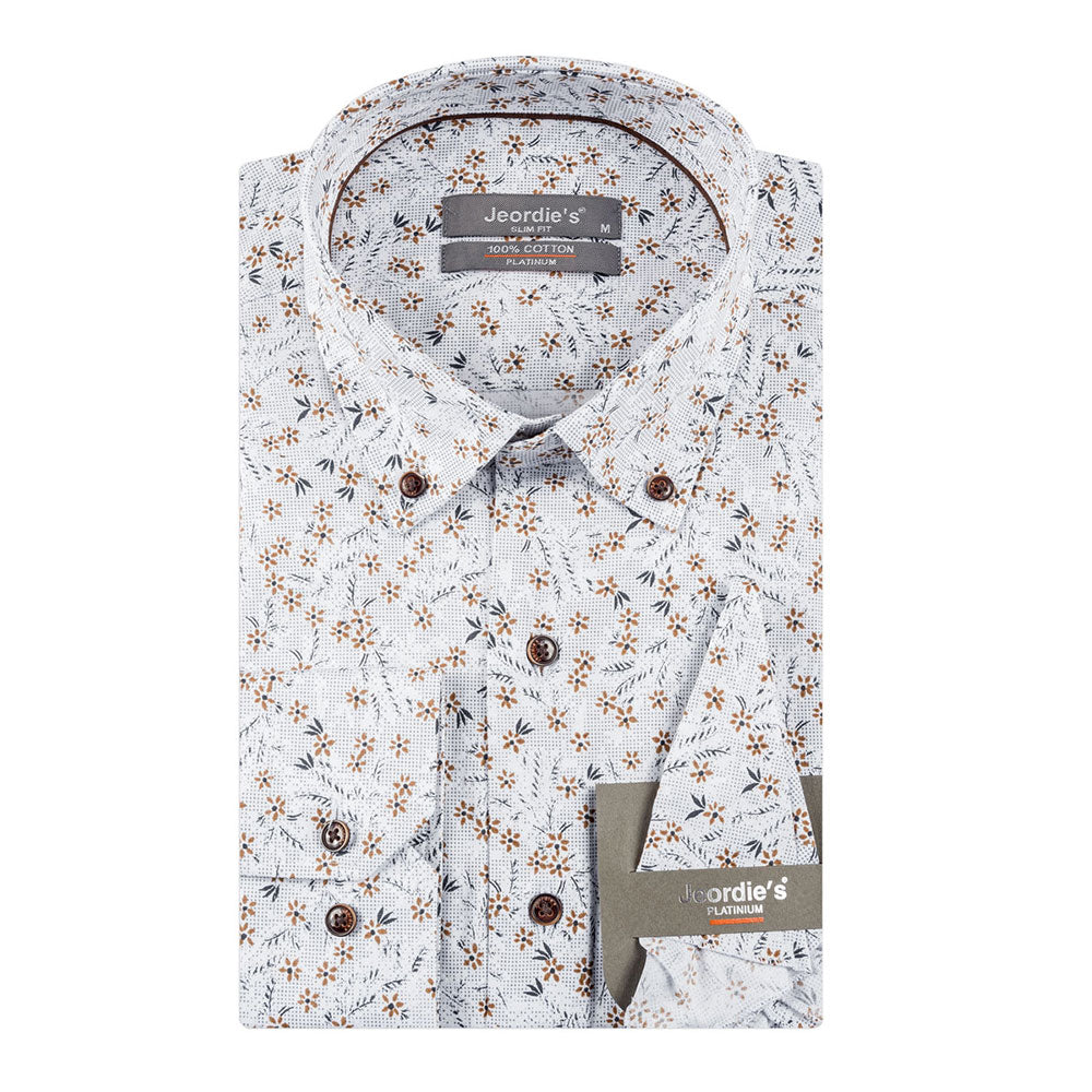 White - Beige Cotton Shirt