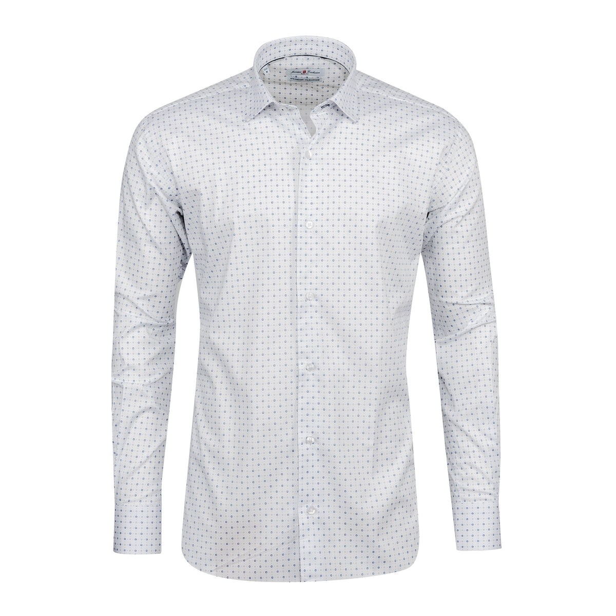 White - Sax Blue Cotton Shirt