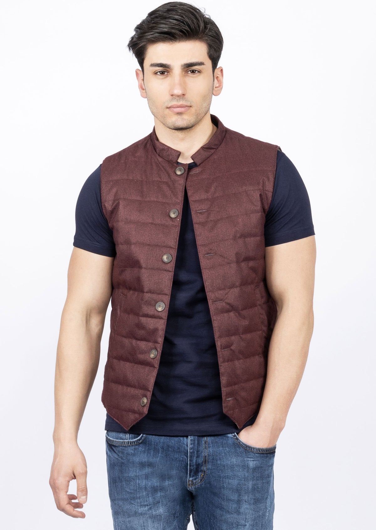Burgundy Quilted Vest