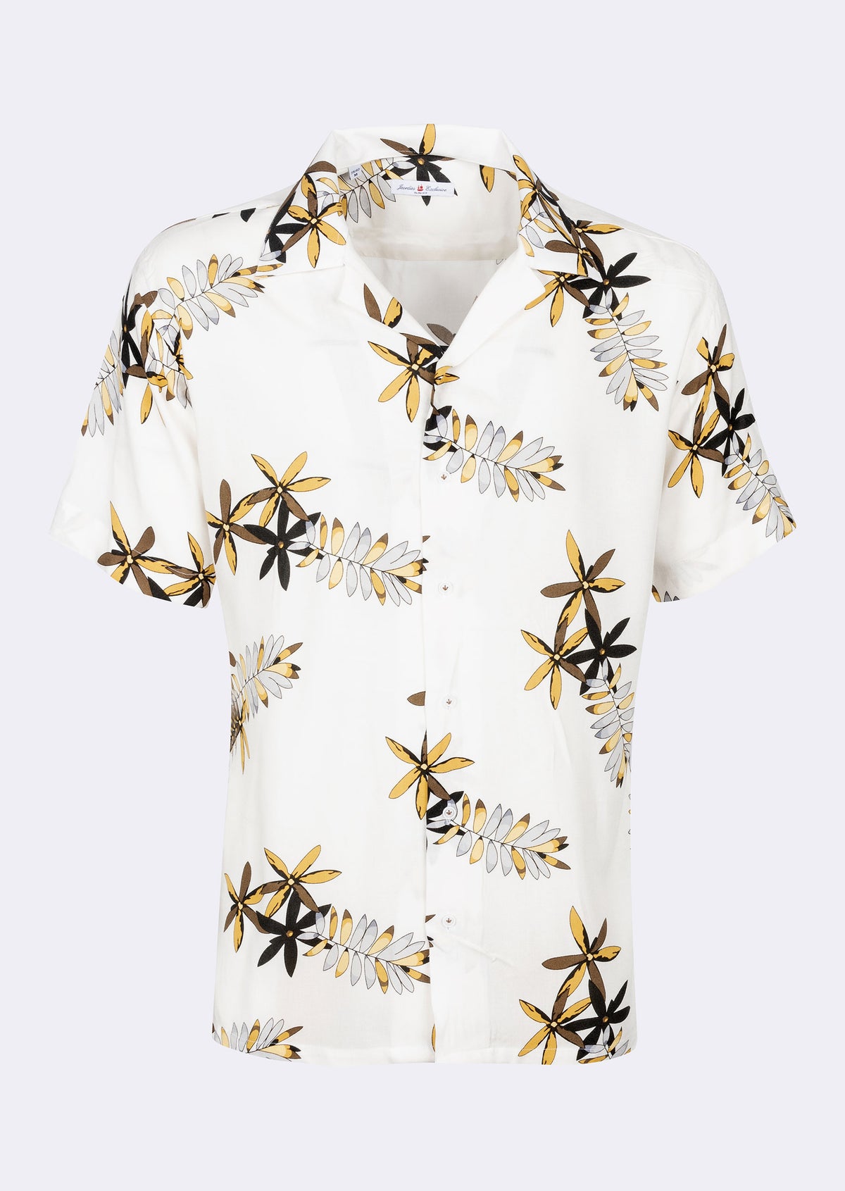 White - Yellow Short Sleeve Shirt