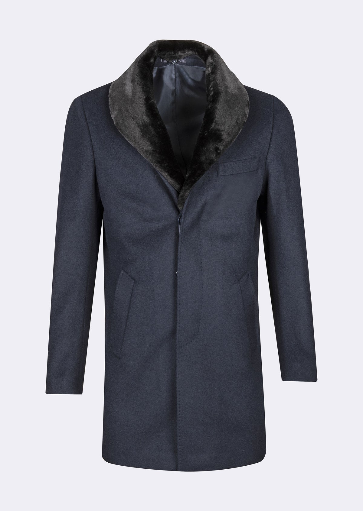 Navy Wool Coat