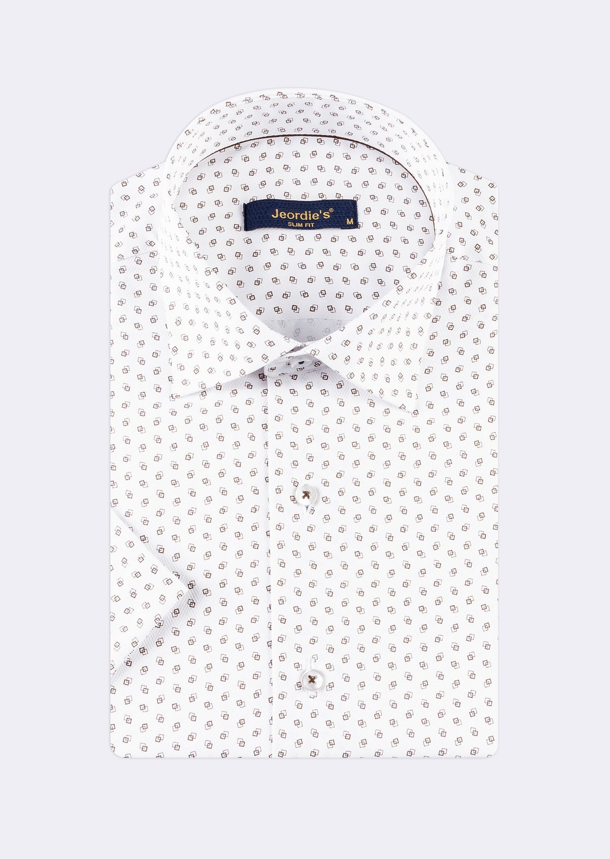 White - Brown Short Sleeve Shirt