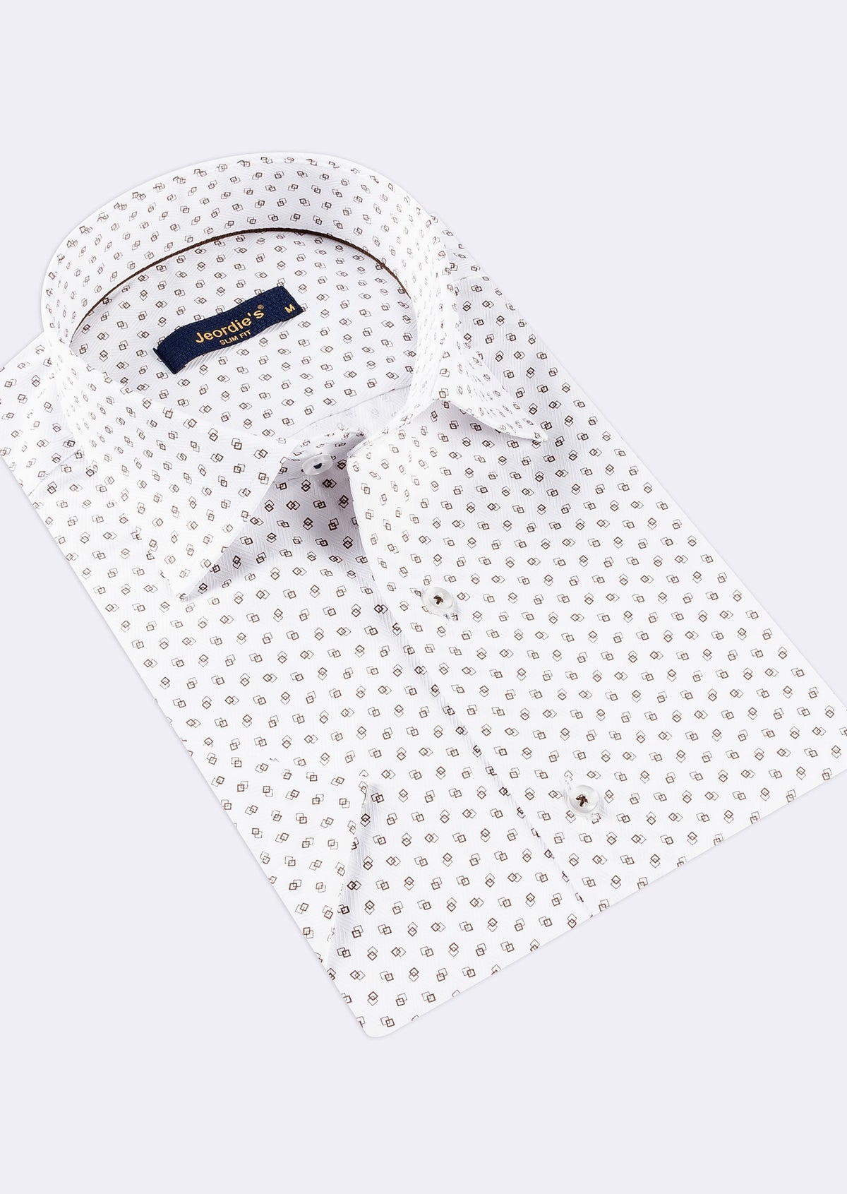 White - Brown Short Sleeve Shirt