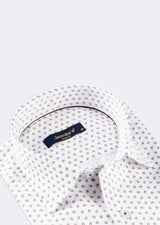 White - Brown Short Sleeve Shirt