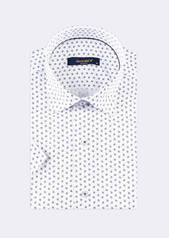 White - Navy Short Sleeve Shirt