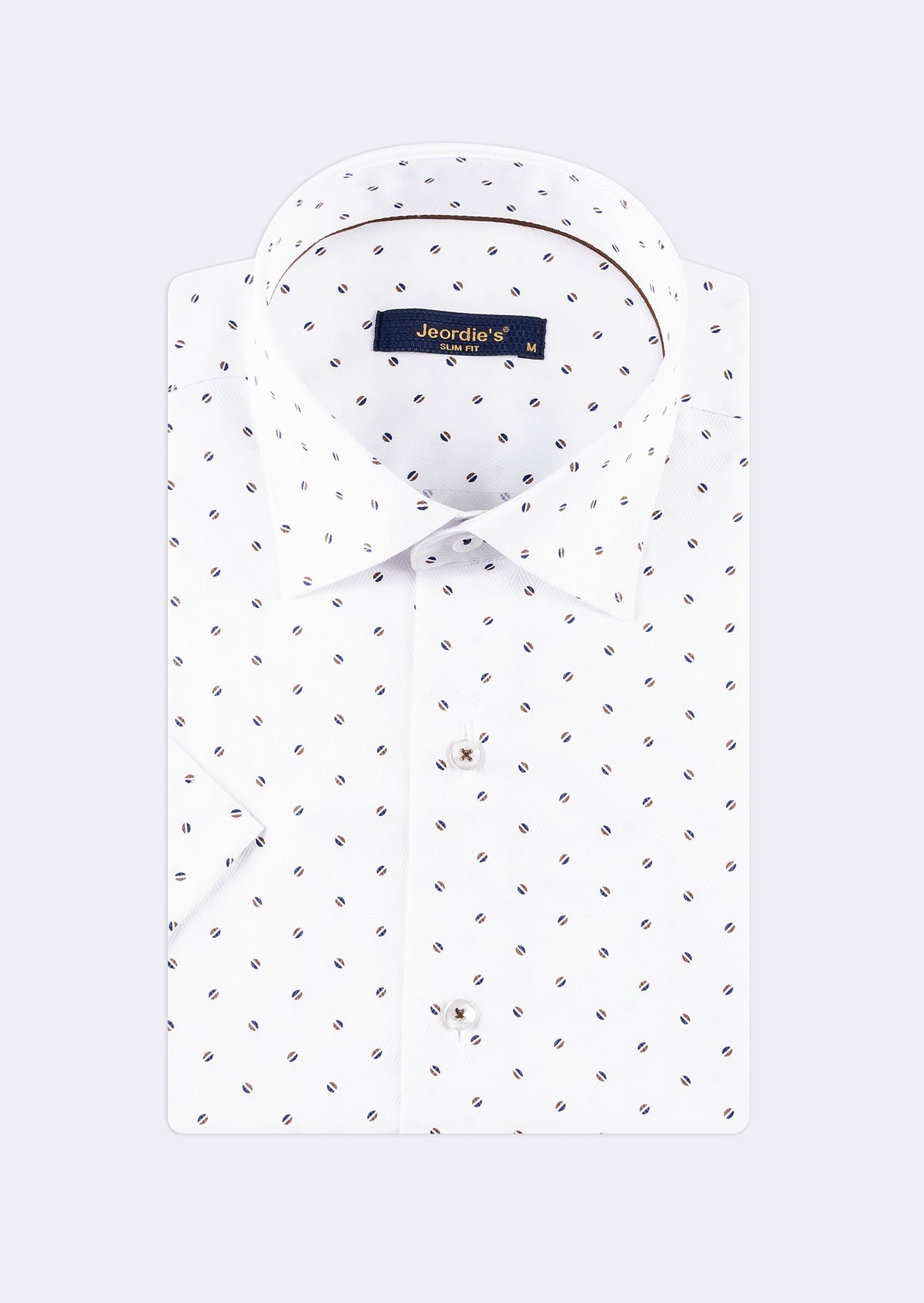 White - Brown Short Sleeve Shirt