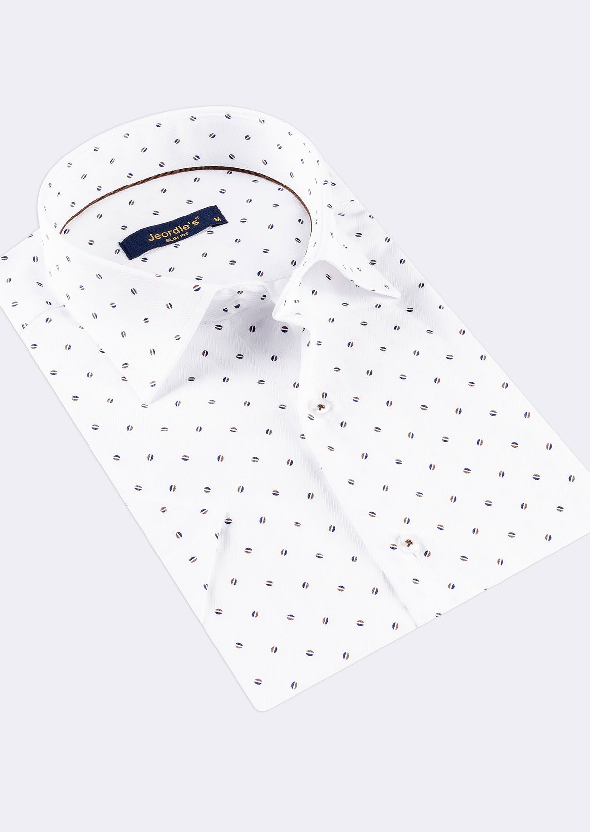 White - Brown Short Sleeve Shirt