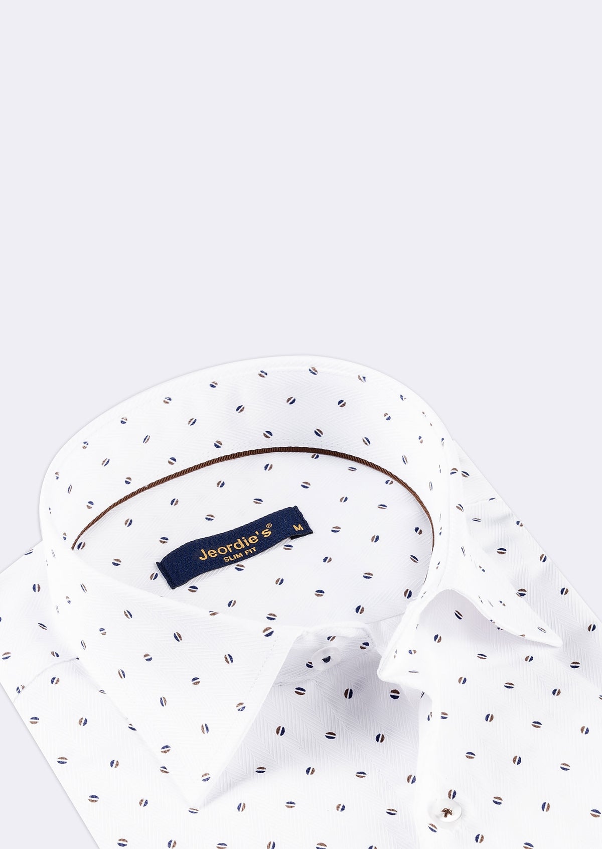 White - Brown Short Sleeve Shirt